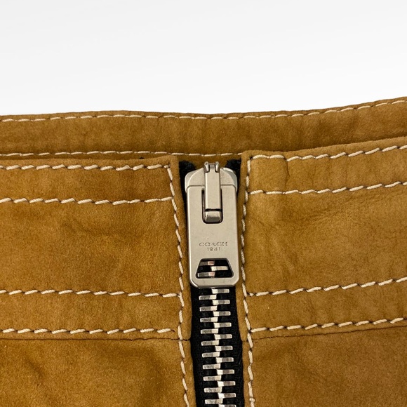 Coach Runway Tan Lamb Suede Studded Skirt NWOT Size 4 - Picture 5 of 8